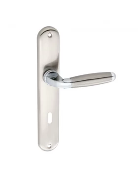 Πόμολα Πόρτας Economy Χειρολαβές με πλάκα 0217 Νίκελ ματ (Image 1)