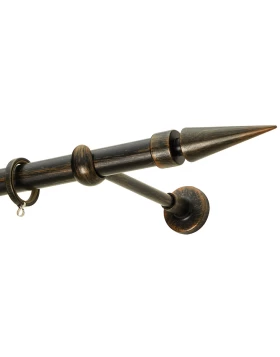 Κουρτινόξυλα Ζωγομετάλ Φ.25 Μαύρο Πατίνα Χαλκός σειρά R0446(Μονό ή Διπλό) (Image 1)