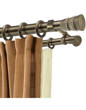 Κουρτινόξυλα Μπρονζέ Φ.35 Αντικέ ματ σειρά Λευκάδα Strass 35-443518 (Image 1)