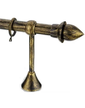 Κουρτινόξυλα Rustique Φ.25 Μαύρο Πατίνα Χρυσό σειρά 4310(Μονό ή Διπλό) (Image 1)