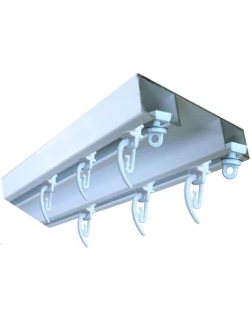 Σιδηρόδρομοι διπλοί 60mm για Κουρτίνες τύπου Δανίας σειρά 0989 (Image 1)