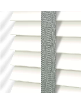 Ξύλινα Στόρια Optima 50mm με Γκρι Τιράντες σειρά M9002 White