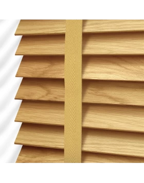 Ξύλινα Στόρια Optima 50mm με Καφέ Μπεζ Τιράντες σειρά M2502 Honey Pine (Image 1)