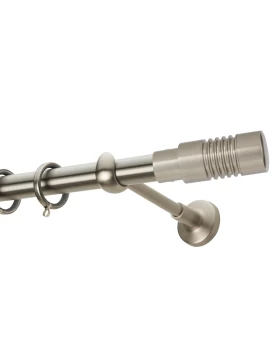 Κουρτινόξυλα Ζωγομετάλ Φ.25 Ανοξείδωτα σειρά E0436(Μονό ή Διπλό) (Image 1)