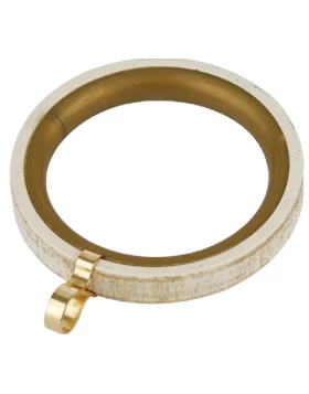 Κρίκοι Κουρτινών για Κουρτινόξυλα Φ.25 Ζωγομετάλ 0228 Κρεμ Χρυσό (10 τεμάχια) (Image 1)