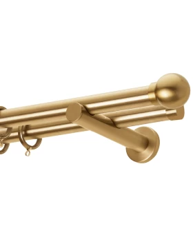 Διπλά Κουρτινόξυλα Χρυσά Ζωγομετάλ Φ.25 Όρο ματ σειρά A0058 (Image 1)