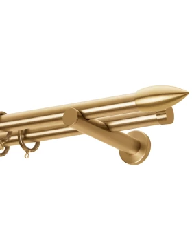 Διπλά Κουρτινόξυλα Χρυσά Ζωγομετάλ Φ.25 Όρο ματ σειρά A0430 (Image 1)