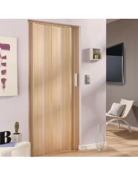 Σφυρήλατη Πτυσσόμενη Πόρτα Φυσούνα σε Ξύλο Οξιά 3D 