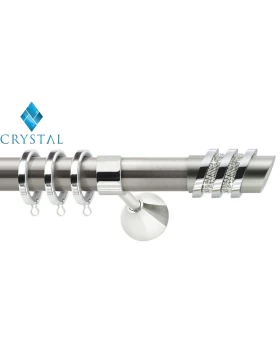 Κουρτινόξυλα Ανοξείδωτα Φ.35 Νίκελ ματ Satellite Strass 99-211479 (Γυαλιστερό) (Image 1)