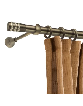 Μπρονζέ Κουρτινόξυλα Φ.25 Αντικέ ματ σειρά Santorini Strass 9016(Μονό ή Διπλό) (Image 1)