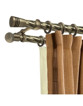 Κουρτινόξυλα Μπρονζέ με Στριφτή Σωλήνα Φ.25 σειρά Λέρος 47-9008(Μονό ή Διπλό) (Image 1)