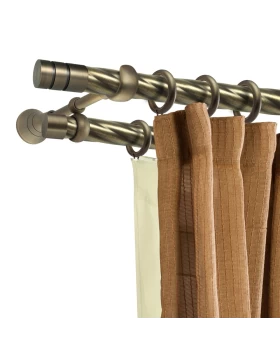 Κουρτινόξυλα Μπρονζέ με Στριφτή Σωλήνα Φ.25 σειρά Ίμια 47-9004(Μονό ή Διπλό) (Image 1)