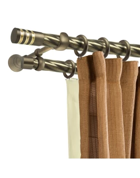Κουρτινόξυλα Μπρονζέ με Στριφτή Σωλήνα Φ.25 σειρά Santorini 47-9015(Μονό ή Διπλό) (Image 1)