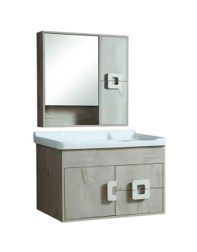 Έπιπλο Μπάνιου με Καθρέφτη & Νιπτήρα σειρά 0086 σε Μπεζ (80x48cm) (Image 1)