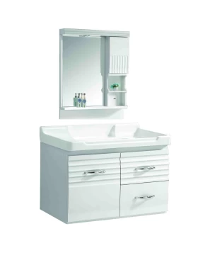 Έπιπλο Μπάνιου με Καθρέφτη & Νιπτήρα σειρά 0096 σε Λευκό (80x50cm)