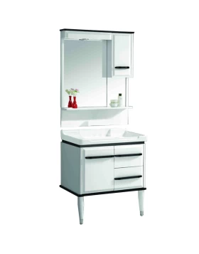 Έπιπλο Μπάνιου με Νιπτήρα Καθρέφτη & 4 Συρτάρια σειρά 0099 Λευκό (70x50cm) (Image 1)