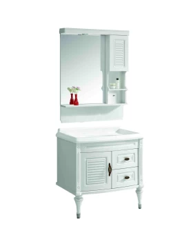 Έπιπλο Μπάνιου με Καθρέφτη & Νιπτήρα σειρά 0098 σε Λευκό (80x50cm) (Image 1)