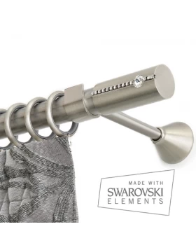 Κουρτινόξυλα Guy Laroche Φ.25 σειρά Bianco Strass 053-2 Νίκελ Σατινέ(Μονό ή Διπλό) (Image 1)