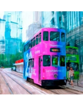 Ρόλερ σκίασης με Πόλεις σειρά Pink Bus E249