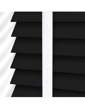 Ξύλινα Στόρια Magino 50mm με Λευκές Τιράντες σειρά K7981 Μαύρο