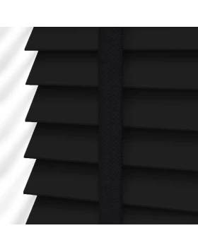 Ξύλινα Στόρια Magino 50mm με Μαύρες Τιράντες σειρά K7981 Μαύρο
