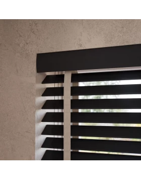 Ξύλινα Στόρια Origin 50mm με Καφέ Τιράντες σειρά PT57315 Μαύρο (Image 1)