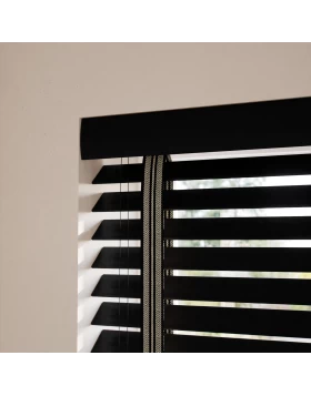 Ξύλινα Στόρια Origin 50mm με Δίχρωμες Τιράντες σειρά PT46315 Μαύρο (Image 1)