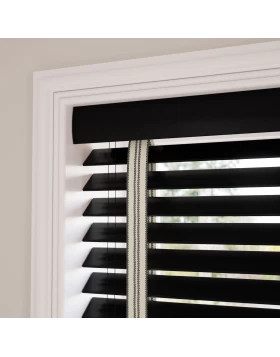 Ξύλινα Στόρια Origin 50mm με Δίχρωμες Τιράντες σειρά PT49315 Μαύρο  (Image 1)