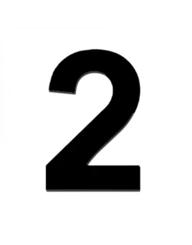 Αριθμοί Κατοικιών Αυτοκόλλητοι Νούμερο 2 σειρά 0932 σε Μαύρο ματ