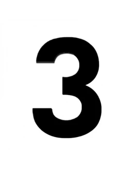 Αριθμοί Κατοικιών Αυτοκόλλητοι Νούμερο 3 σειρά 0932 σε Μαύρο ματ (Image 1)