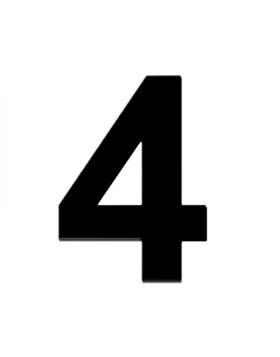 Αριθμοί Κατοικιών Αυτοκόλλητοι Νούμερο 4 σειρά 0932 σε Μαύρο ματ