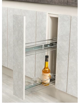 Μπουκαλοθήκη Starax πλαϊνή συρόμενη με Φρένο για κουτί 15cm  (Image 1)