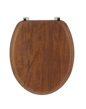 Κάλυμμα λεκάνης Ξύλινο Bath Fashion σειρά Καφέ Σκούρο 0534 (37x44cm) (Image 1)