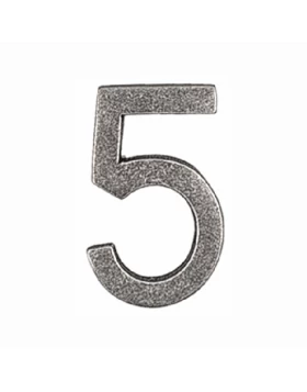 Αριθμοί Κατοικιών Παραδοσιακοί Νούμερο 5 σειρά 0460 σε Νίκελ Αντικέ (4x5.5cm) (Image 1)