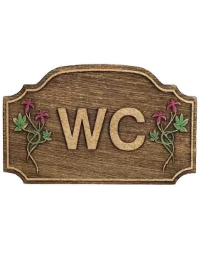 Ξύλινη Σήμανση μπάνιου WC Roline σειρά 0453 (12x7.5cm) (Image 1)
