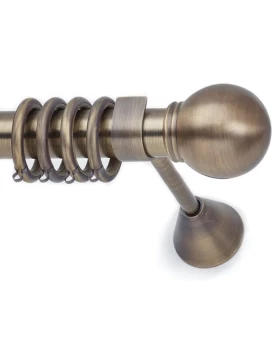 Κουρτινόξυλo Μεταλλικό Φ.35 σειρά Sfera σε Αντικέ Μπρονζέ (Μονό ή Διπλό) (Image 1)
