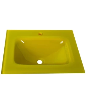 Νιπτήρας Ένθετος Γυάλινος Glass Form σειρά 40-9009 Κίτρινο (60x46cm) (Image 1)