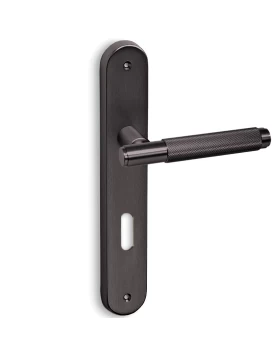 Πόμολα Πόρτας Κανελάζ Convex χειρολαβές με πλάκα 1745 Μπρονζέ ματ (Image 1)