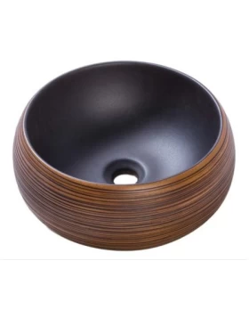 Νιπτήρας Επικαθήμενος Zagora σειρά Καφέ Σαγρέ Μαύρο 72-2034 (Φ,35) (Image 1)