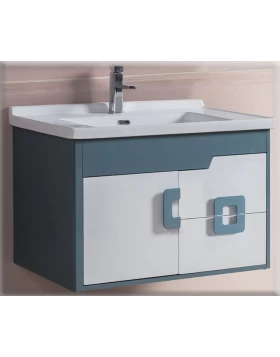 Έπιπλο Κρεμαστό με Νιπτήρα 1 Ντουλάπι & 2 Συρτάρια σειρά 80-2137 Raf Λευκό (80x48cm) (Image 1)