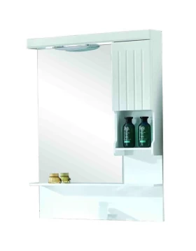 Καθρέπτης μπάνιου Famoso με Ντουλάπι, Εταζέρα & Φως σειρά 55-8299 Λευκό