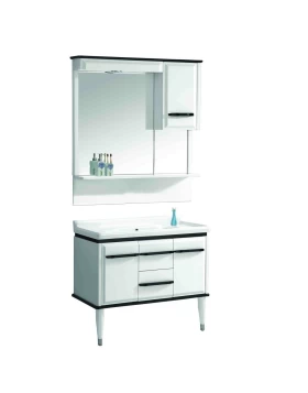 Έπιπλο Μπάνιου με Νιπτήρα Καθρεύφτη & 4 Συρτάρια σειρά 0101 Λευκό (99x46cm) (Image 1)