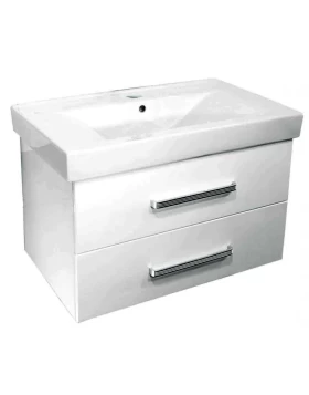 Έπιπλο Κρεμαστό με Νιπτήρα & 2 Συρτάρια σειρά 50-3095 Λευκό (80x48cm) (Image 1)