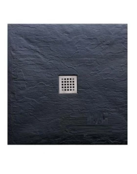 Ντουζιέρα Τετράγωνη Karag Pietra Ardesia με Μαύρη Υφή Πέτρας (80cm ή 90cm)