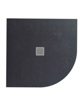 Ντουζιέρα Ημικυκλική Pietra σειρά 00399 με Μαύρη Υφή Πέτρας (80cm ή 90cm)