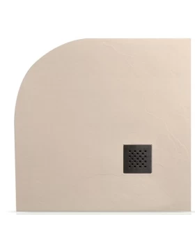 Ντουζιέρα Ημικυκλική Classic Signal Grey Beige 1019 με Μπεζ Υφή Πέτρας (80cm ή 90cm)