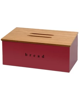 Ψωμιέρα Μπορντό Ματ με Ξύλο Κοπής σειρά 402218-153 (40x22x18cm) (Image 1)