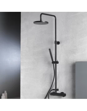 Κολώνα Ντους με Μπαταρία Armando Vicario 500065-400 Μαύρο Ματ (Ύψος 83cm έως 144cm) (Image 1)