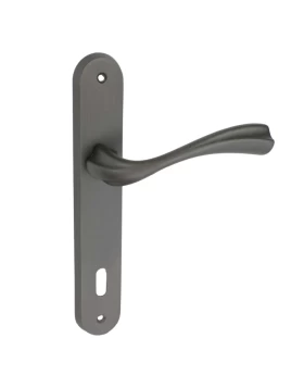 Πόμολα Πόρτας Luxury Χειρολαβές με πλάκα 00216 Νίκελ Αντικέ  (Image 1)