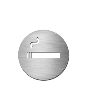 Αυτοκόλλητη Ένδειξη σήμανση στρογγυλή 510 Καπνίζοντες σε Ανοξείδωτο (9cm)